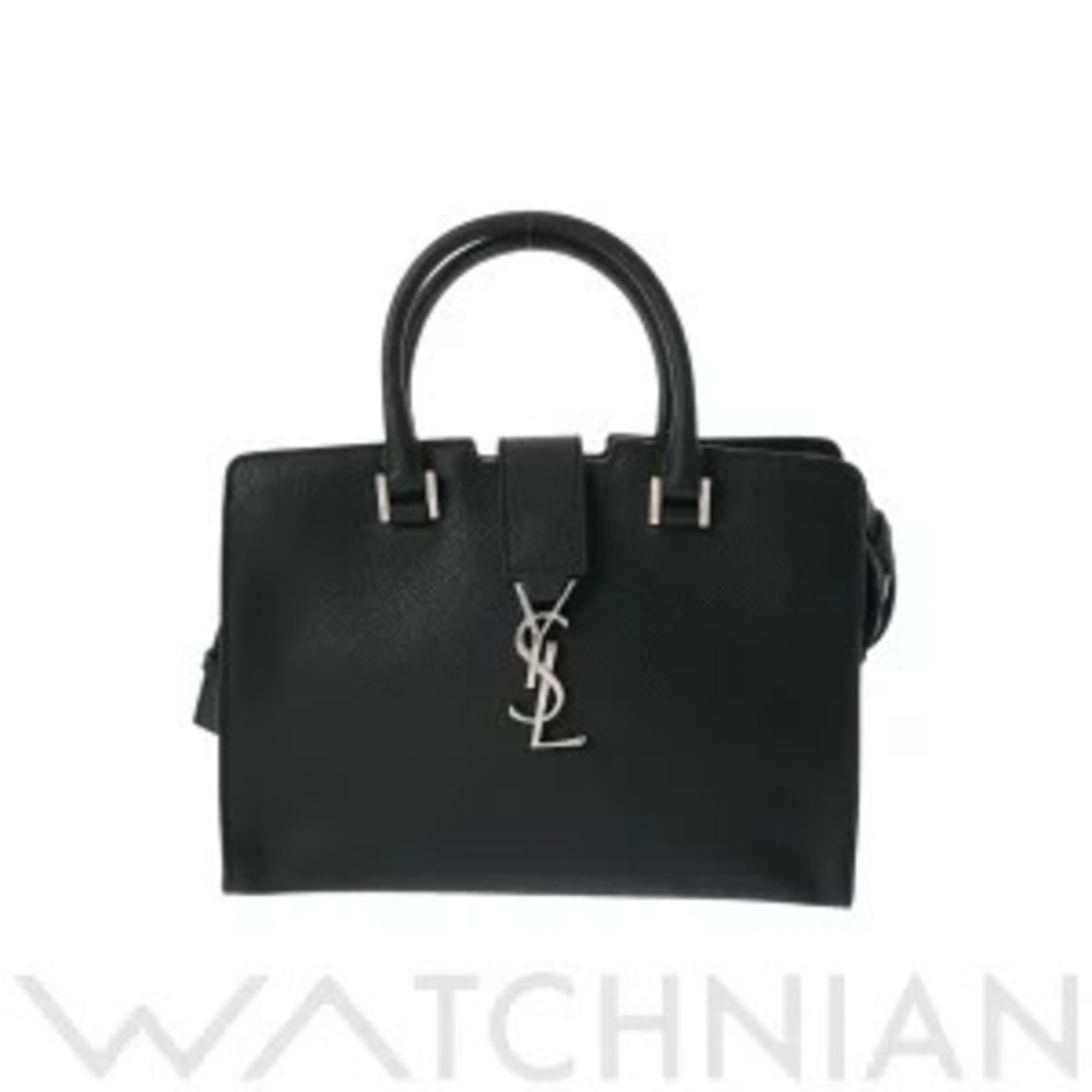 Saint Laurent Baby Cabas Black Grain Leather Bag Handbag